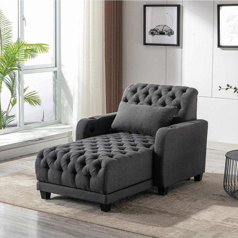 chesterfield chaise lounge premium quality grey