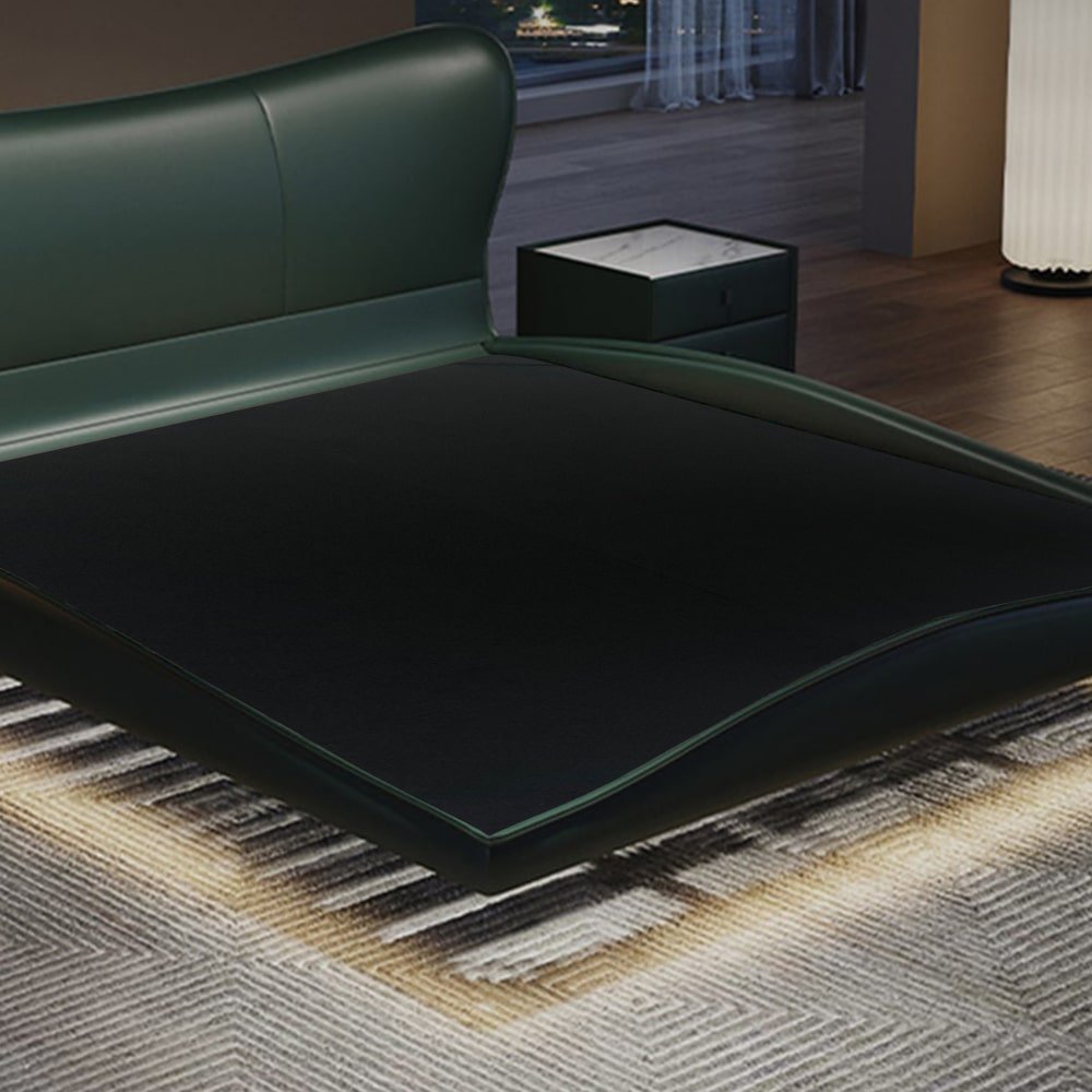 Marino uplostred  green leatherette without storage bed King Pro mattress 72×78